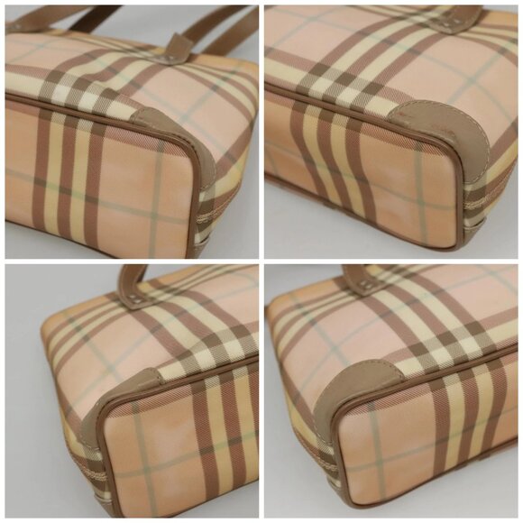 BURBERRY Nova Check Hand Bag PVC Beige Silver - Picture 16 of 16